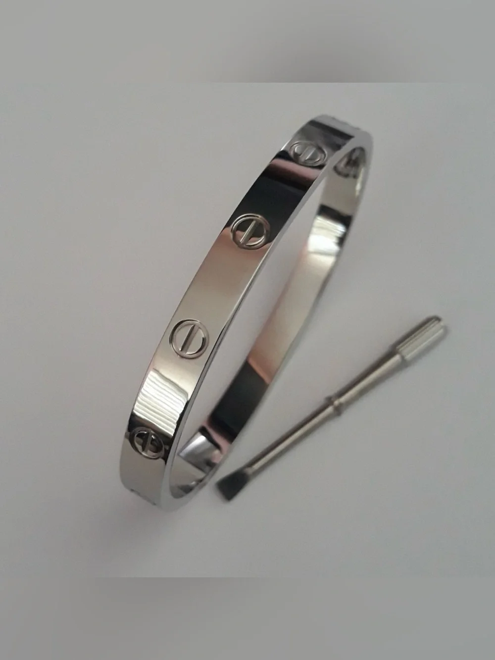 Generic Silver Screw Cuff Bangle Bracelet with Screwdriver